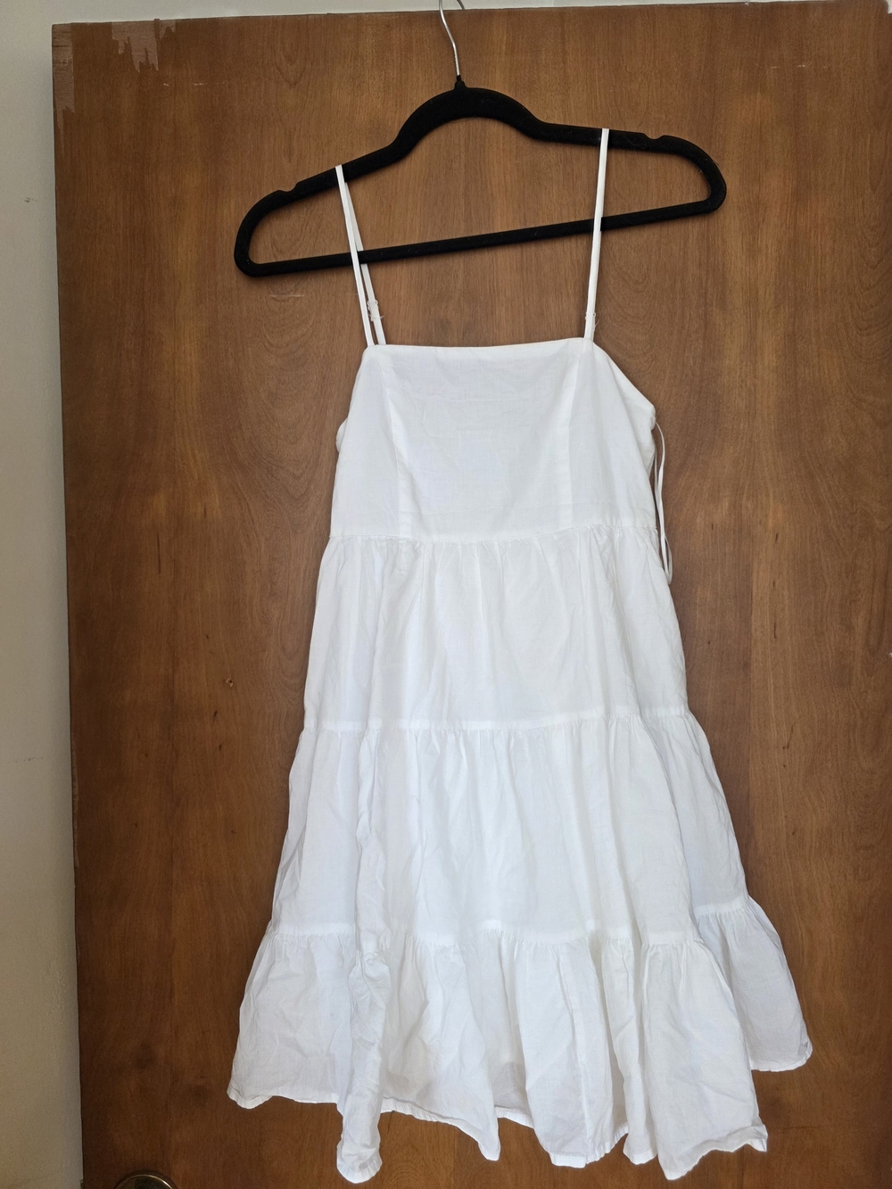 Francesca's White Tiered Spaghetti Strap Dress Size Xs